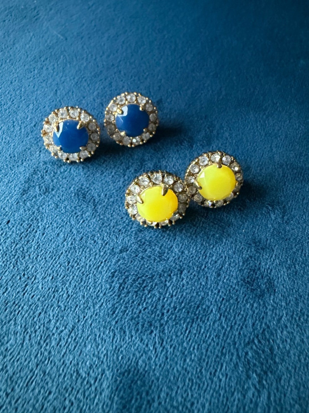 Two pairs of Kate Spade Halo Stud Earrings